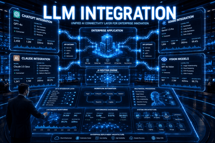 AnnovaSol LLM integration layer connecting multiple language models to an enterprise application